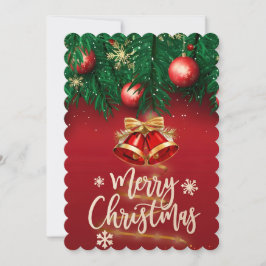 Mooie Rood Goud Vrolijk Kerstfeest Persoonlijke We Kaart