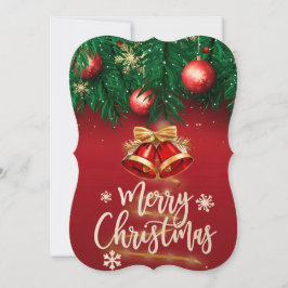 Mooie Rood Goud Vrolijk Kerstwensen Kaart