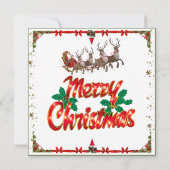 Mooie Rood Gouden Kerst Wenskaart Kaart (Achterkant)