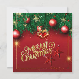 Mooie Rood Gouden Kerst Wenskaart Kaart