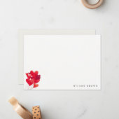 Mooie Rood Hart Ballon Waterverf Ballon Verjaardag Notitiekaartje (Voorkant / Achterkant in situ)