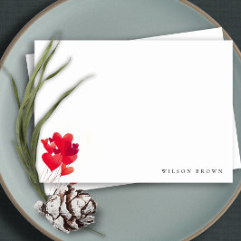 Mooie Rood Hart Ballon Waterverf Ballon Verjaardag Notitiekaartje