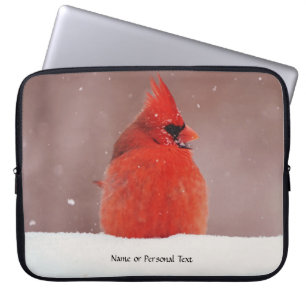 Mooie Rood Kardinaalvogel Sneeuw Persoonlijke Lapt Laptop Sleeve