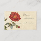 Mooie rood Roos ouderwets Visitekaartje (Achterkant)