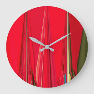 Mooie Rood Textuur Kleur Abstracte Kunst Ontwerp Grote Klok
