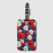 Mooie Rood Wit Blauw Bloementuin Bloemrijk USA Bagagelabel (Voorkant (verticaal))