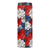 Mooie Rood Wit Blauw Bloemtuin Floral USA Thermosbeker (Achterkant)