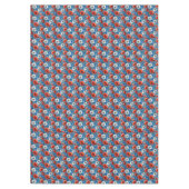 Mooie rood/wit/blauwe bloemen tafelkleed (Voorkant)