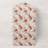 Mooie Rood Witte Bloem All In One Uitnodiging (Buitenkant)