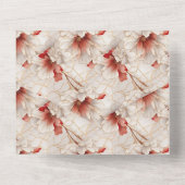 Mooie Rood Witte Bloem All In One Uitnodiging (Achterkant)