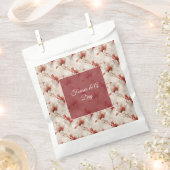 Mooie Rood Witte Bloem Bedankzakje (Geknipt)