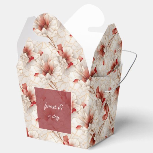 Mooie Rood Witte Bloemen Bedankdoosjes (Geopend)