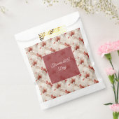 Mooie Rood Witte Bloemen Bedankzakje (Gezegeld)