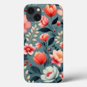 Mooie rood/witte bloemen lente bloemenpatroon Case-Mate iPhone case