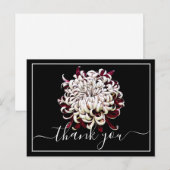 Mooie Rood-Witte Chrysanthemum Dank Je Briefkaart (Voorkant / Achterkant)