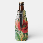 Mooie Rood Witte Klaproos Fles Koeler (Fles Achterkant)