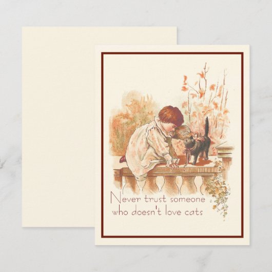 Mooie roodharige kind met katje katten citaat   notitiekaartje (Voorkant / Achterkant)