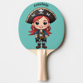 Mooie roodharige piraat pingpong aangepaste peddel tafeltennisbatje