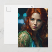 Mooie roodharige vrouw briefkaart (Voorkant / Achterkant)