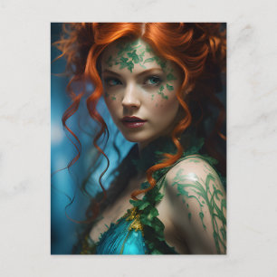 Mooie roodharige vrouw briefkaart