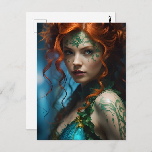 Mooie roodharige vrouw briefkaart (Voorkant / Achterkant)