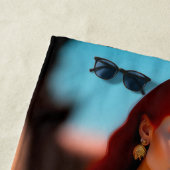 Mooie roodkopmeisje ilustratie Beach Towel Strandlaken (In situ)