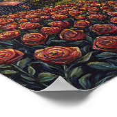 Mooie Roos Bloem Kunst Cozy Thuis Poster (Hoek)
