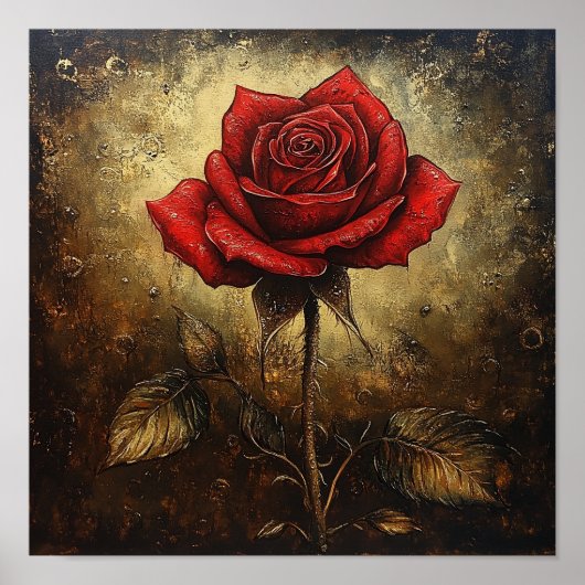 Mooie Roos Bloem Muur Kunst Kust Decoratie (Voorkant)