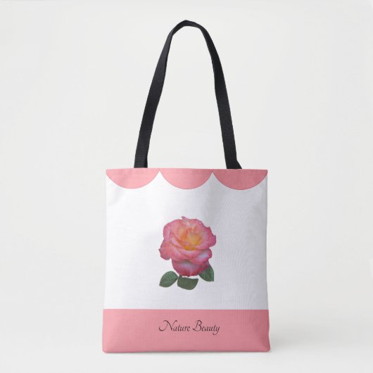 Mooie Roos Bloem Natuur Tote Bag (Voorkant)