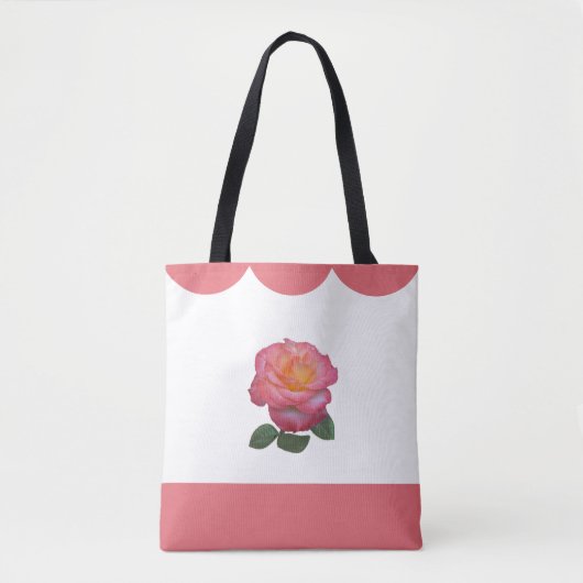 Mooie Roos Bloem Tote Bag (Voorkant)