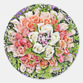 Mooie roos bruiloft zegels stickers (Voorkant)