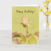 Mooie Roos Bud Flower Art Birthday Kaart (Gele Bloem)