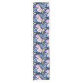 Mooie Roos Chintz Bloemendruk Korte Tafelloper (Voorkant)