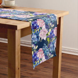 Mooie Roos Chintz Bloemendruk Korte Tafelloper