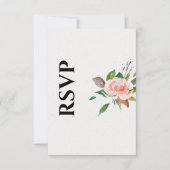 Mooie Roos & Foliage Trouw RSVP Kaart (Voorkant)