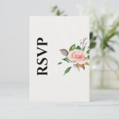 Mooie Roos & Foliage Trouw RSVP Kaart (Staand voorkant)