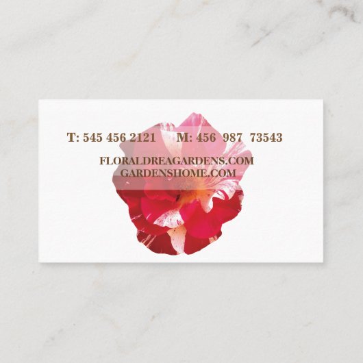 Mooie Roos foto zakelijke Kaart Visitekaartje (Achterkant)