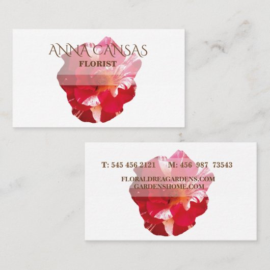 Mooie Roos foto zakelijke Kaart Visitekaartje (Voorkant / Achterkant)