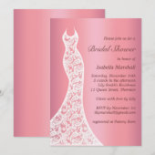 Mooie Roos Gold Bridal Shower-uitnodiging Kaart (Voorkant / Achterkant)