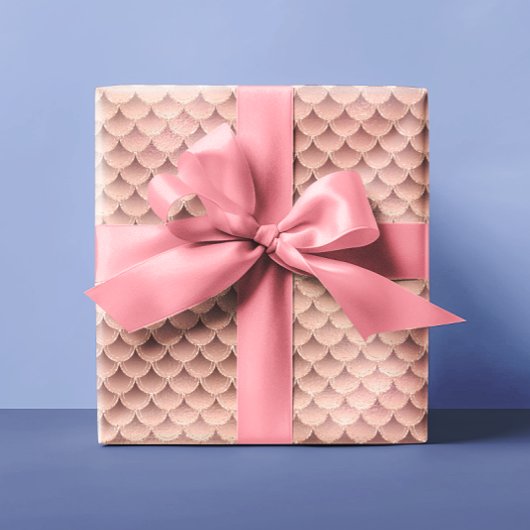 Mooie Roos Goud Roze Glitter Zeemeermin Schalen Cadeaupapier