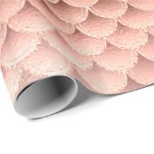 Mooie Roos Goud Roze Glitter Zeemeermin Schalen Cadeaupapier (Rol Hoek)