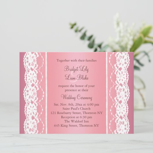 Mooie Roos gouden bruiloft uitnodiging (Staand voorkant)