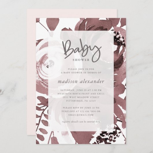 Mooie Roos Kleur Bloemen Baby shower Kaart
