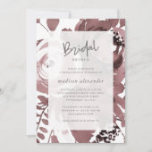 Mooie Roos Kleur Bloemen Blush Bruids Brunch Kaart (Voorkant)
