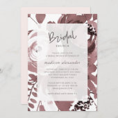 Mooie Roos Kleur Bloemen Blush Bruids Brunch Kaart (Voorkant / Achterkant)