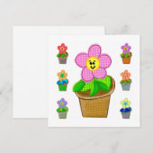 Mooie Roos Knopje in Pot Bloemen Kerstkaart (Voorkant / Achterkant)