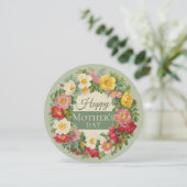 Mooie roos met Redouté-Moederdag kaart (Staand voorkant)