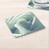 Mooie Roos Mint Green Flower Kartonnen Onderzetters (Gebogen)