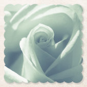 Mooie Roos Mint Green Flower Kartonnen Onderzetters (Voorkant)