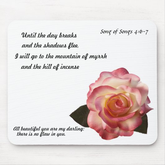 Mooie Roos Mousepad. Muismat (Voorkant)